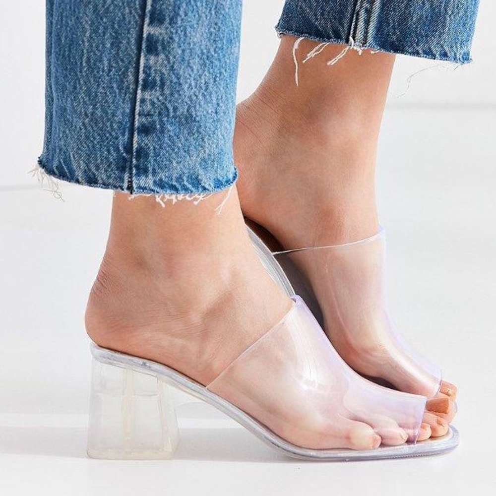Jeffrey Campbell Petra Jelly Clear Plastic Mule